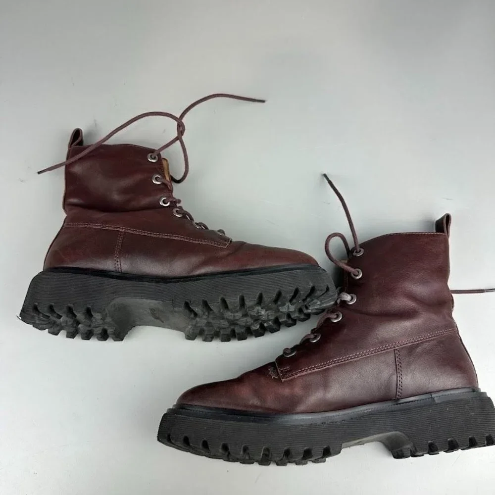 Madewell The Rayna Lace-Up Boot in Leather in Brown - Picture 8 of 9